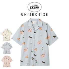 ジェラートピケ gelato pique UNISEX SUMMER DOG総柄シャツ puft252292 ジェラピケ ルームウェア ユニセックス メンズ レディース トップス パジャマ 部屋着 2025夏 ギフト プレゼントにオススメ セレクトショップムー【P10】