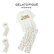 ジェラートピケ オム GELATO PIQUE HOMME SESAME STREET ワンポイントTシャツ&総柄ロングパンツ pmct2613…