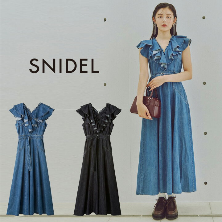 楽天市場】SNIDEL スナイデル デニムフリルワンピース swfo244260 