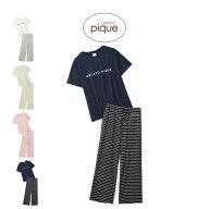 ジェラートピケ gelato pique レーヨンロゴTシャツ&ボーダーロングパンツセット pwct261367 レディース …