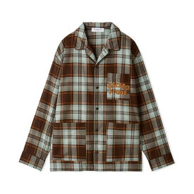 SALE40%OFF ジェラートピケ オム GELATO PIQUE HOMME チェック柄長袖さがら刺繍シャツ phft245940 ジェラピケ メンズ ルームウェア 部屋着 ギフト プレゼントにおすすめ