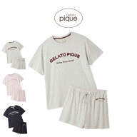 ジェラートピケ gelato pique 接触冷感 カジュアルレーヨンロゴTシャツ&ショートパンツセット pwct264201…