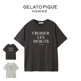 (マラソン限定ポイント10倍)GELATO PIQUE HOMME ジェラートピケ オム レーヨンロゴTシャツ pmct242318 メンズ トップス 部屋着 COOL FABRIC 接触冷感 ルームウェア パジャマ 半袖 新生活 ギフト プレゼントにおすすめ 2024夏