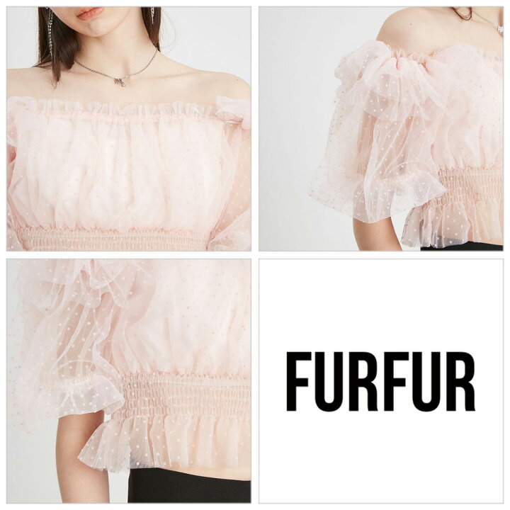 新品未使用】 FURFUR ノースリーブフリルブラウス ファーファー ドット 