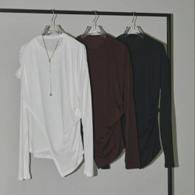 SALE50%OFF TODAYFUL トゥデイフル Asymmetry Drape Long T-Shirts アシンメトリードレープロングTシャツ 12320603 レディース トップス ロンT 吉田怜香 セレクトショップムー(クーポン使用不可)