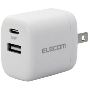 _XI}\ԒPő10{^ GR ELECOM AC[d USB[d USB PD 30W USB-C/USB-Ae1|[g zCg MPA-ACCP30WH
