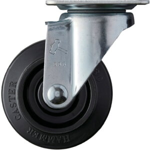 ハンマー 静音旋回式ゴム車輪(ナイロンホイール・ラジアルボールベアリング)100mm 420BBS-FR100