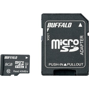 �o�b�t�@���[ BUFFALO UHS-I Class1 microSDHC�J�[�h SD�ϊ��A�_�v�^�[�t 8GB RMSD-008GU1SA
