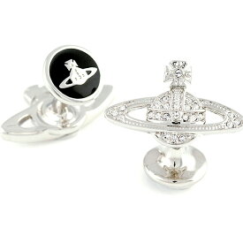【送料無料】ヴィヴィアン ウエストウッド カフス Vivienne Westwood カフリンクス アクセサリー ビビアン MINI BAS RELIEF CUFFLINKS PLATINUM CRYSTAL 65030003-02P116 65030003-W110 770271B-1【ブランド】【プレゼント】