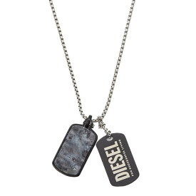 【送料無料】DIESEL ディーゼル ネックレス DX1327040 ドッグタグ ペンダント DOUBLE DOGTAGS NECKLACE アクセサリー ジュエリー ブラック×シルバー【あす楽対応】【ブランド】【プレゼント】【セール】