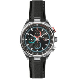 【送料無料】ポールスミス 時計 Paul Smith 腕時計 PS0110011 メンズ クロノグラフ ブラック×シルバー レザーベルト ウォッチ とけい【あす楽対応】【ブランド】【プレゼント】