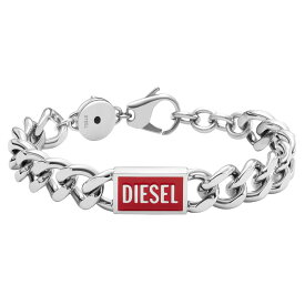 【送料無料】DIESEL ディーゼル ブレスレット DX1371040 ブレス アクセサリー ジュエリー メンズ シルバー×レッド【あす楽対応】【ブランド】【プレゼント】