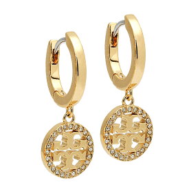【送料無料】TORY BURCH トリーバーチ レディース ピアス 両耳用 ミラー パヴェ フープ ピアス ジュエリー アクセサリー 87041-783 TORY GOLD / CRYSTAL ゴールド【プレゼント】【ブランド】