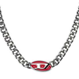 【送料無料】DIESEL ディーゼル ネックレス チェーン DX1446040 メンズ ペンダント アクセサリー ジュエリー シルバー×レッド【ブランド】【プレゼント】