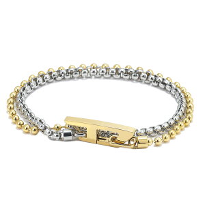 yzDIESEL fB[[ uXbg DX1570 DX1570931 Two-Tone Stainless Steel Chain Bracelet 2A uX `F[uXbg lbNX ANZT[ WG[ Y c[g[ Vo[×