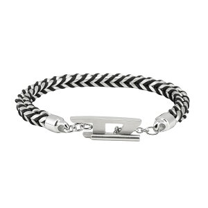 yzDIESEL fB[[ uXbg `F[uXbg DX1540 DX1540040 Stainless Steel Woven Chain Bracelet uX ANZT[ WG[ Y Vo[×ubNyuhzyv[