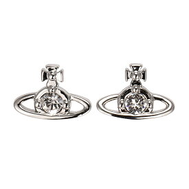 【送料無料】ヴィヴィアン ウエストウッド ピアス Vivienne Westwood アクセサリー ビビアン 62010037-02P116 62010037-W110 724497B-1 ナノ ソリティア NANO SOLITAIRE EARRINGS PLATINUM スタッズ シルバー×クリア【ブランド】【プレゼント】【セール】