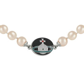 【送料無料】Vivienne Westwood ヴィヴィアン ウエストウッド ネックレス ペンダント アクセサリー 63030020-02P145 LOELIA NECKLACE PLATINUM BLACK Enamel CREAMROSE Pearl ブラック×クリームローズパール ビビアン【ブランド】【プレゼント】【セール】