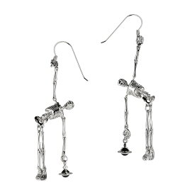 【送料無料】ヴィヴィアン ウエストウッド ピアス Vivienne Westwood レディース アクセサリー 両耳用 6203008Q-02P107 62030013-02W113 62030013-W113 SKELETON EARRINGS PLATINUM BLACK Enamel BRASS シルバー×ブラック スカル ドクロ 骸骨 スケルトン ビビアン