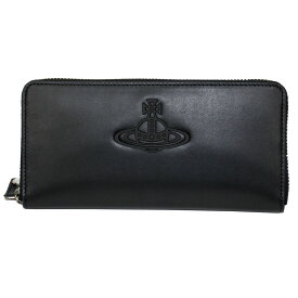 【送料無料】2025春夏新作 Vivienne Westwood ヴィヴィアンウエストウッド 財布 長財布 5106005MU L00AR N401 ZIP LONG WALLET BLACK ALUMINIUM LEATHER ブラック×シルバー レザー 本革 革 ラウンドファスナー ビビアン【プレゼント】【ブランド】