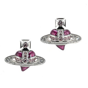 yzVivienne Westwood BBA EGXgEbh fB[X sAX p NEW DIAMANTE HEART EARRINGS PLATINUM LIGHT AMETHYST WHITE Crystal/AM 6201033K-02P577 Vo[×AVXg fBA}e n[g