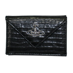 �y���������zVivienne Westwood ���B���B�A���E�G�X�g�E�b�h ���z �O�܂� �~�j���z �R���p�N�g ���K����L 5115002FW L00C0 N401 ENVELOPE BILLFOLD BLACK MINI CROC EMBOSSED �u���b�N ���U�[ �{�v �N���R�_�C�� 