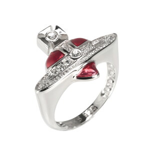 yzVivienne Westwood BBA EGXgEbh O w 6404016Z-01P383 NEW DIAMANTE HEART RING PLATINUM CRYSTAL Crystal INDIAN PINK Enamel Vo[×sN fBA}e n[g rrAyu