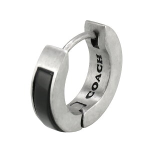 yzCOACH R[` t[v sAX Ўp Y 452388 SLV 003 452388SLV003 COACH MEN BLACK & SILVER INLAY HUGGIE EARRING Vo[×ubN X^[OVo[ ANZT[ WG[yuh