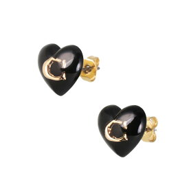 【送料無料】COACH コーチ ピアス 両耳用 レディース 422706 GLD 001 RESIN HEART C STUD EARRING ゴールド×ブラック ハート アクセサリー ジュエリー【ブランド】【プレゼント】