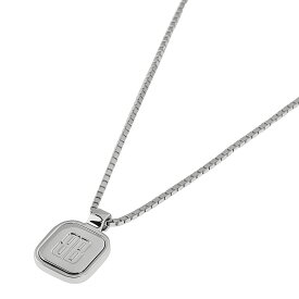 【送料無料】BALENCIAGA バレンシアガ ネックレス メンズ 848457 TZ46S 8000 Nano Square ロングネックレス ペンダント アクセサリー ジュエリー BBロゴ シルバー【ブランド】【プレゼント】