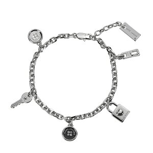 �y���������zMARC JACOBS �}�[�N�W�F�C�R�u�X �~�j �A�C�R�� �`���[�� �u���X���b�g ���f�B�[�X 2R4JBR001J41-047 BUTTON CHARM BRACELET SILVER/BLACK �V���o�[×�u���b�N �W���G���[ �A�N�Z�T���[ �A�N�Z�y�u