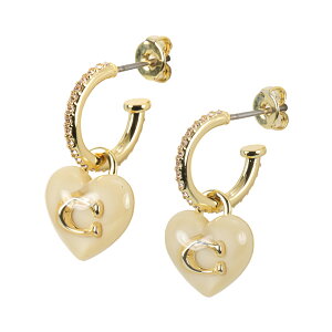 �y���������zCOACH �R�[�` �s�A�X �����p ���f�B�[�X 415420 GLD 655 resin heart pave huggie earring �S�[���h×�N���[�� �n�[�g �A�N�Z�T���[ �W���G���[�y�u�����h�z�y�v���[���g�z