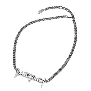 �y���������zBALENCIAGA �o�����V�A�K �l�b�N���X �`�F�[�� 787781 TZ99I 0911 TYPO METAL NECKLACE ANTIQUE SILVER �����Y ���f�B�[�X ���j�Z�b�N�X �y���_���g �A���e�B�[�N�V���o�[ �A�N�Z�T���[ �W���G���[
