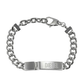 【送料無料】DIESEL ディーゼル ブレスレット DX0966040 ブレス アクセサリー ジュエリー メンズ ロゴプレート＆チェーン シルバー【ブランド】【プレゼント】【セール】