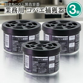 (3個セット) 業務用 inte コバエ捕獲器 80g×3個 厨房 室内 ショウジョウバエ 対策 コバエ駆除 コバエトラップ コバエとり コバエ捕り コバエ取り ハエ捕り 小ばえ 誘引捕獲 ゴミ箱 コバエ駆除 殺虫 キッチン 台所 カウンター 目立ちにくい黒色容器 誘引殺虫