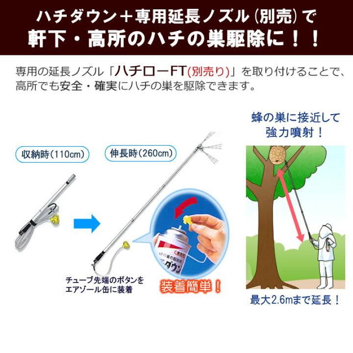楽天市場】お得な12本箱 ハチダウン 大容量730ml スズメバチ駆除  