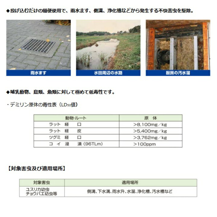 楽天市場 10個セット ユスリカ チョウバエ 幼虫 駆除 デミリン 発泡錠 1 3g X 100錠 1ケース 水系害虫 水槽 対策 殺虫剤 あす楽対応 Rsl 7月 ポイント 消費 消化 エントリーで 領収書発行 虫ナイ ねずみ 害虫駆除の専門店