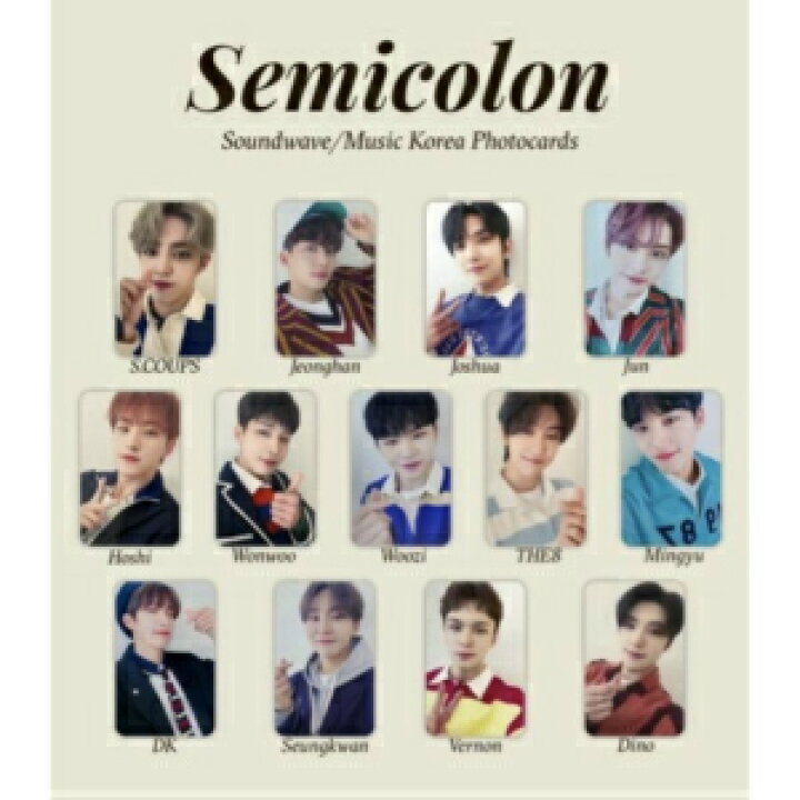 楽天市場】SEVENTEEN Semicolon VIDEO CALL EVENT PHOTO CARD 韓国正規 