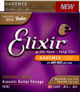 Elixir (GNT[) 16182 AR[XeBbNM^[ Phosphor Bronze NANOWEB HD Light 3Zbg