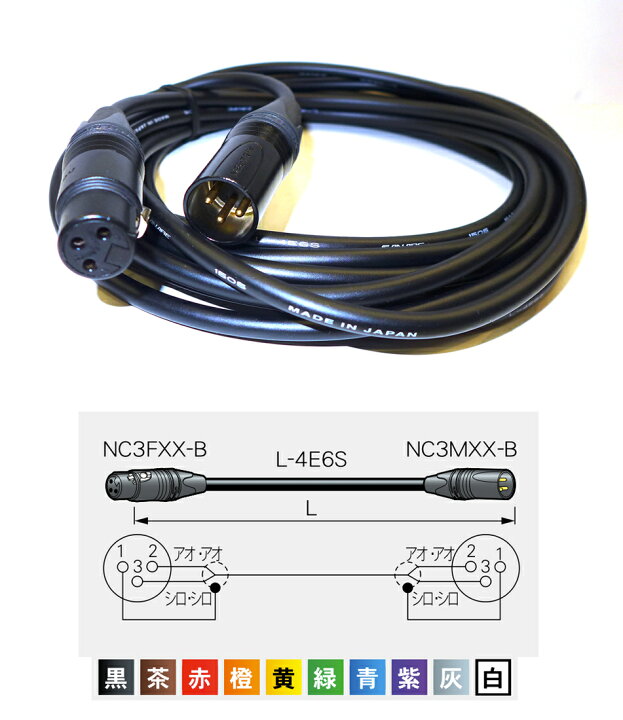 楽天市場 Canare Cable マイクコード ノイトリック製プラグ Ec10 B 10m 黒 カナレ マイクケーブル Musicfarm
