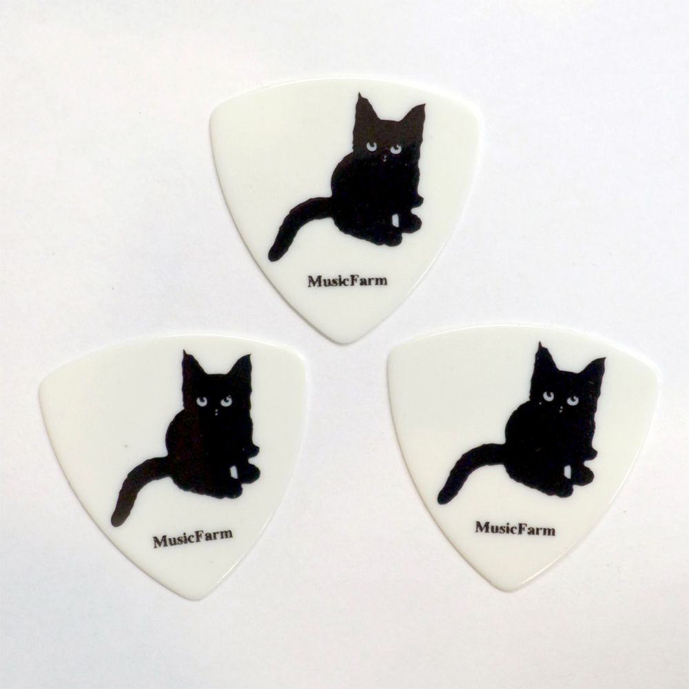 メール便 送料180円 対応可能 MusicFarm 本物 ギターピック 国際ブランド オリジナル猫ピック WH MEDIUM TRY ナツメ1 6枚セット