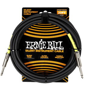 Ernie Ball Silent CableInstrument Cable �V�[���h6.09m S/S�@BLACK�@P06473