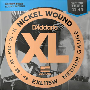 D'Addario EXL-115W Medium Gaugeを 1set ダダリオ エレキギター弦