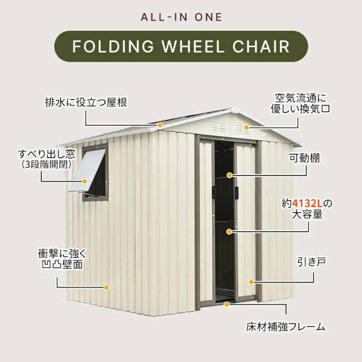 楽天市場】【可動棚&すべり出し窓付き】物置 屋外 大型 スチール 倉庫 