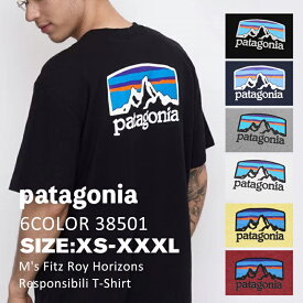 patagonia パタゴニア Tシャツ メンズ フィッツロイ ホライゾンズ レスポンシビリティー 38501 Men's Fitz Roy Horizons Responsibili-Tee XS S M L XL XXL XXXL プリントTシャツ P6ロゴ カジュアル 半袖 クルーネック ロゴ ロゴT『並行輸入品』