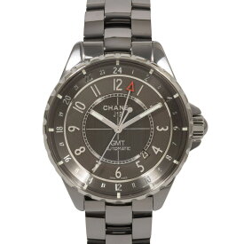 【中古】【1年間保証・OH済】CHANEL シャネル J12 クロマティック GMT H3099 チタンセラミック グレー文字盤×シルバー 自動巻き 腕時計
