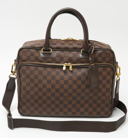 【中古】LOUIS VUITTON ルイヴィトン イカール N23252 ビジネスバッグ ブリーフケース ショルダー ダミエ・キャンバス×レザー ブラウン メンズ