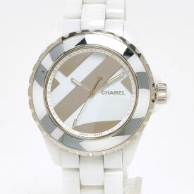 【中古】【1年間保証】CHANEL シャネル J12 アンタイトル H5582 セラミック×SS ホワイト文字盤×シルバー×ホワイト 自動巻き 腕時計
