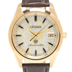 【中古】【半年間保証】CITIZEN シチズン クロノマスター エコ・ドライブ A060-T025978 和紙×金箔×チタニウム ゴールド ソーラー 時計