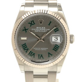 【中古】【1年間保証】ROLEX ロレックス デイトジャスト 126234 ランダム番 K18WG×SS スレートローマ文字盤×ホワイトゴールド 自動巻き 腕時計